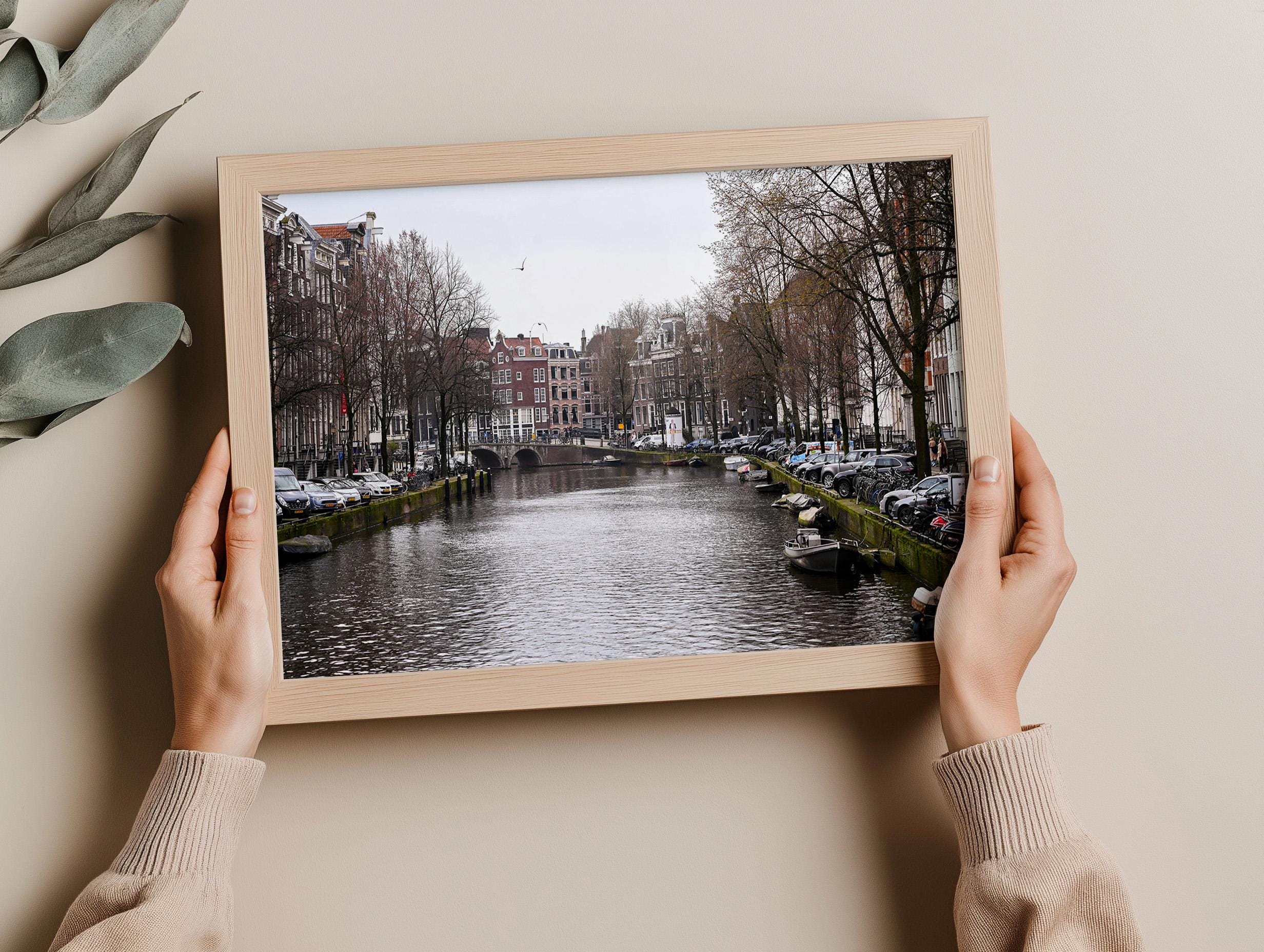 Canal Boats in Amsterdam, Digital Download