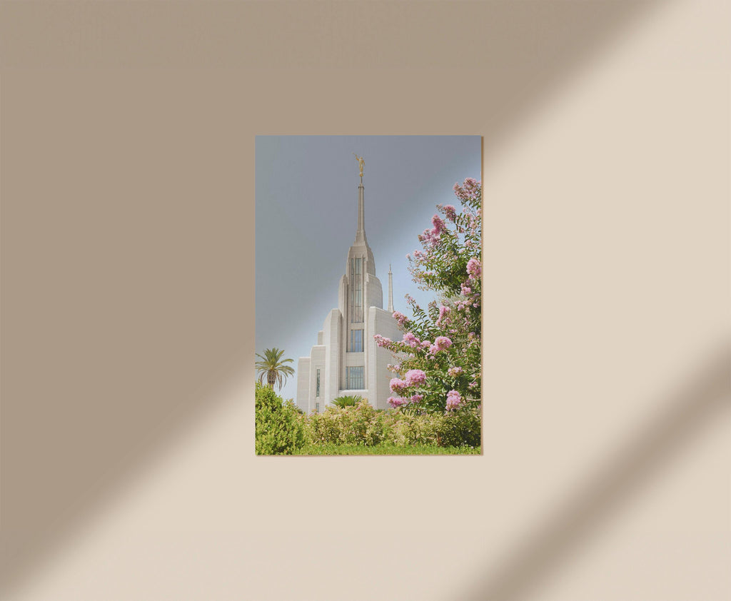 Pink Flowers at the Rome Italy Temple, Digital Download