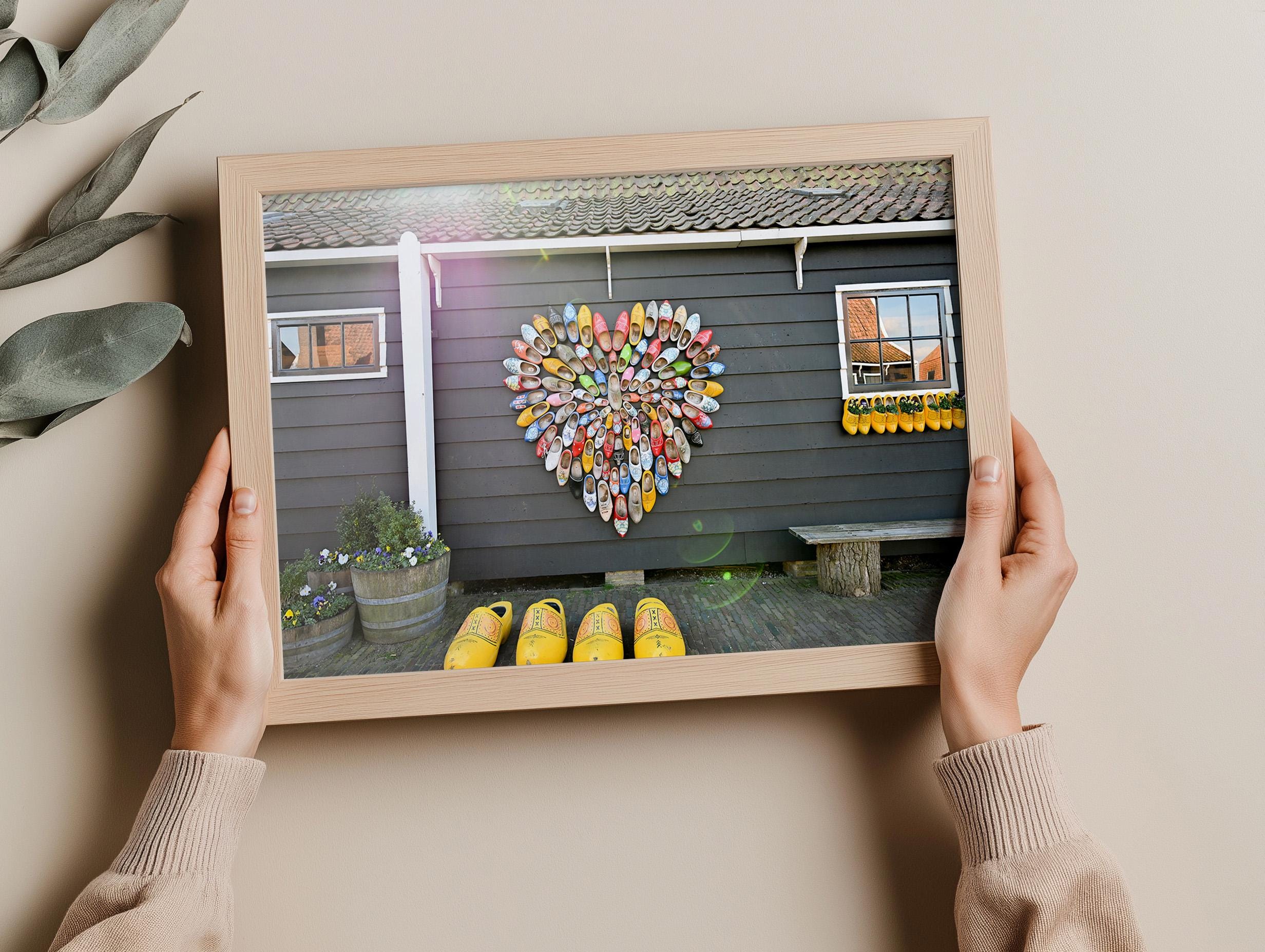 Dutch Clog Heart Print