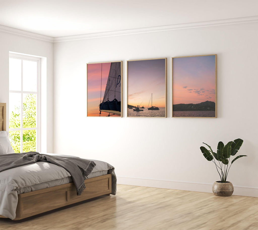 Set of 3 Travel Prints - Sunset at Sea in Costa Rica - Digital Download