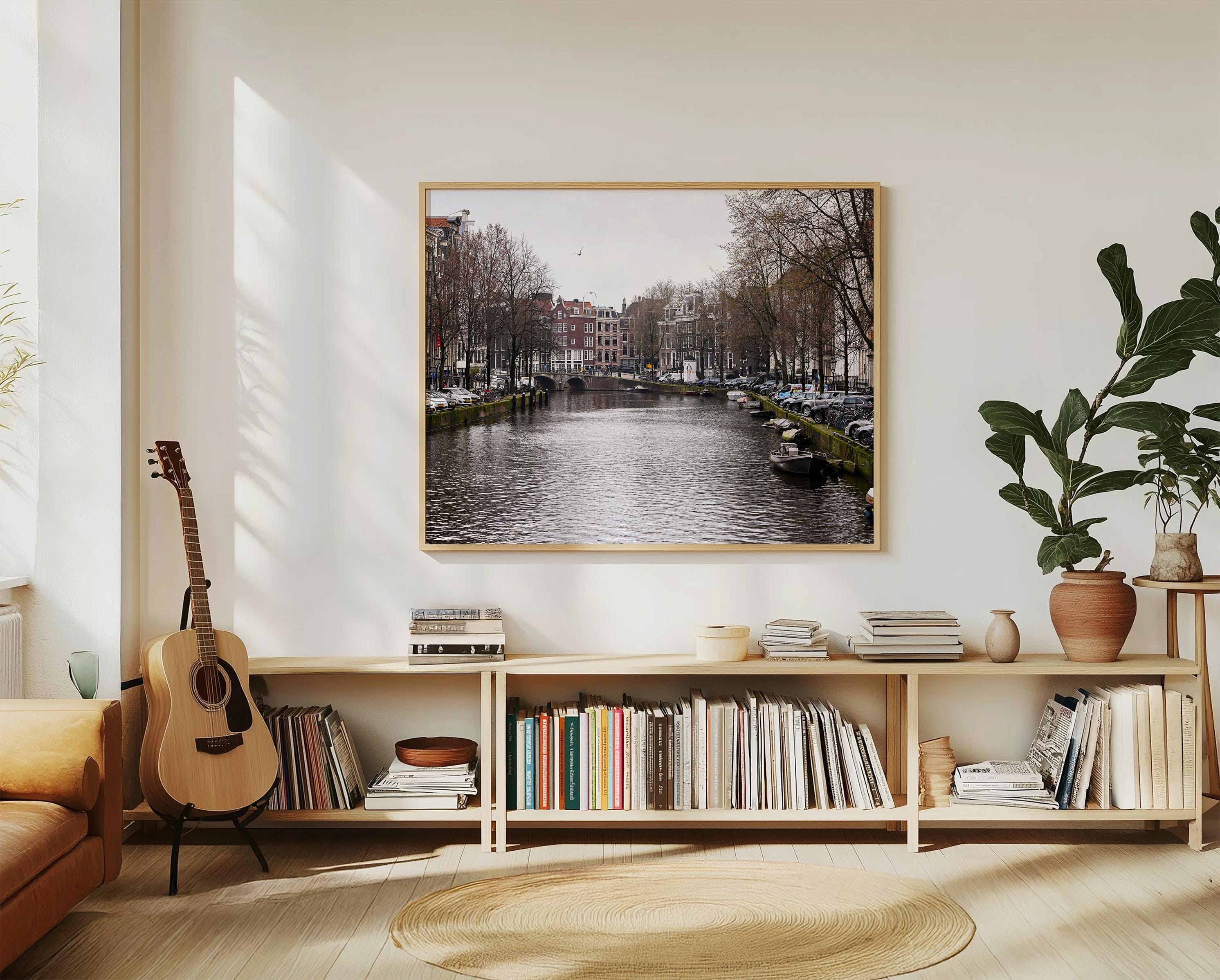 Canal Boats in Amsterdam Print