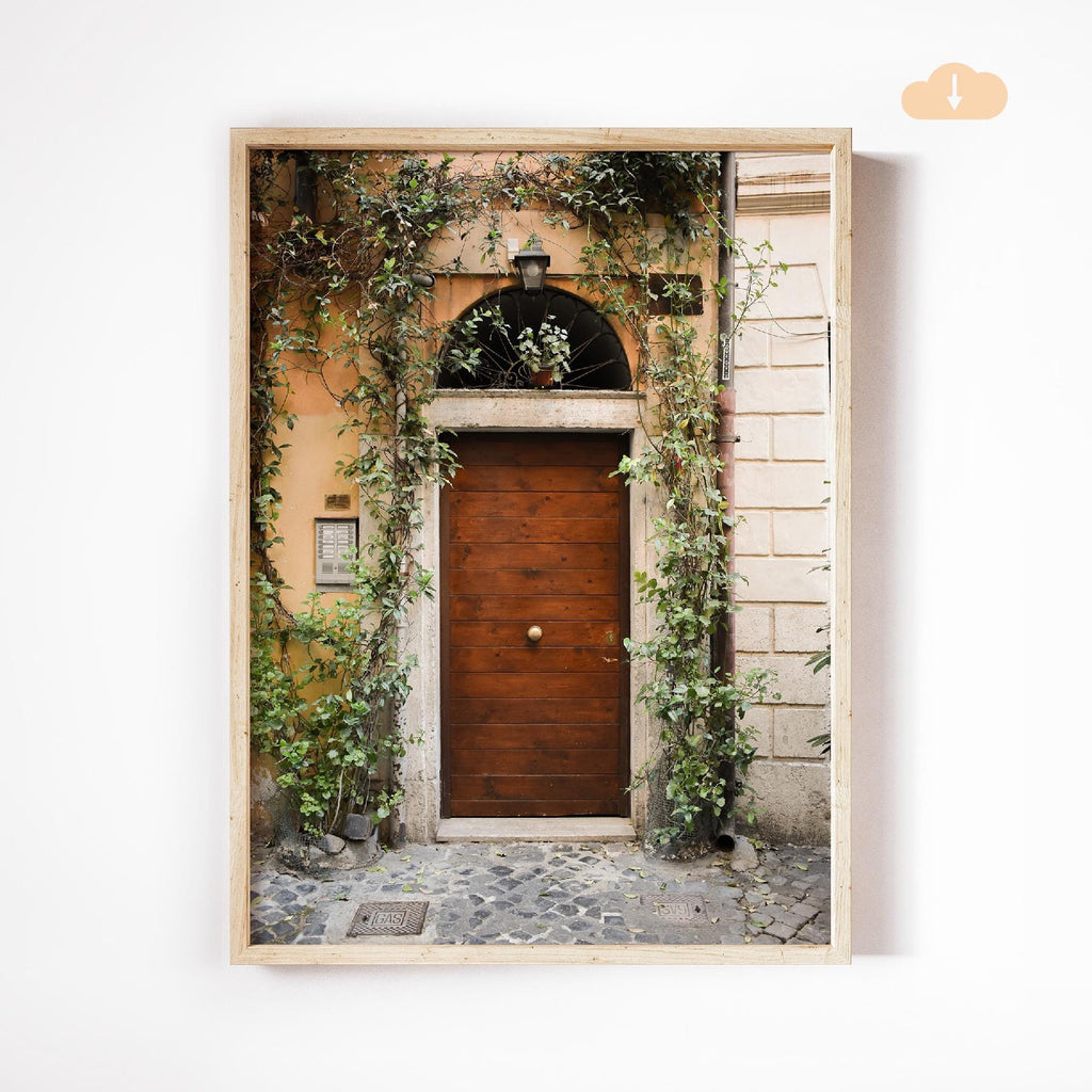 Door with Vines in Italy Print, Digital Download