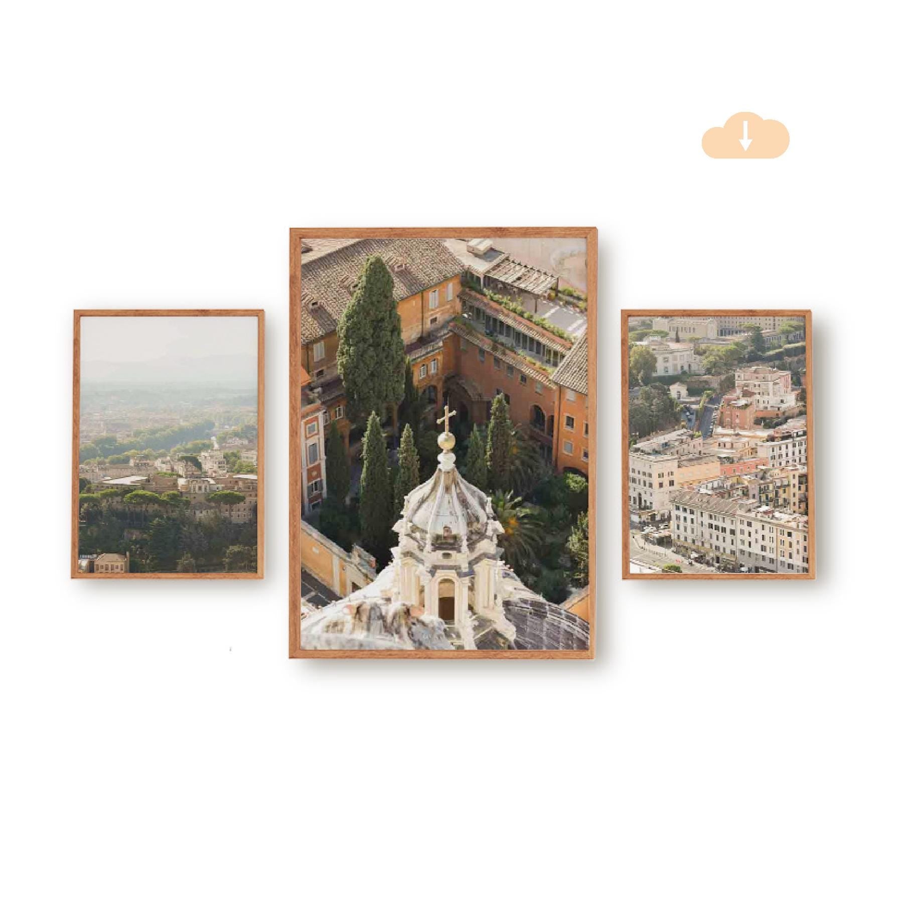 Set of 3 Travel Prints - Rome from Above - Digital Download