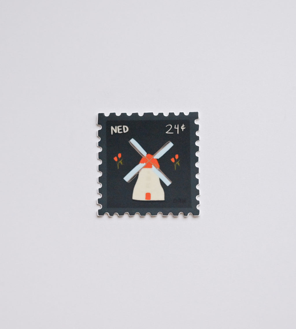 The Netherlands Postage Stamp Sticker - 2x2"