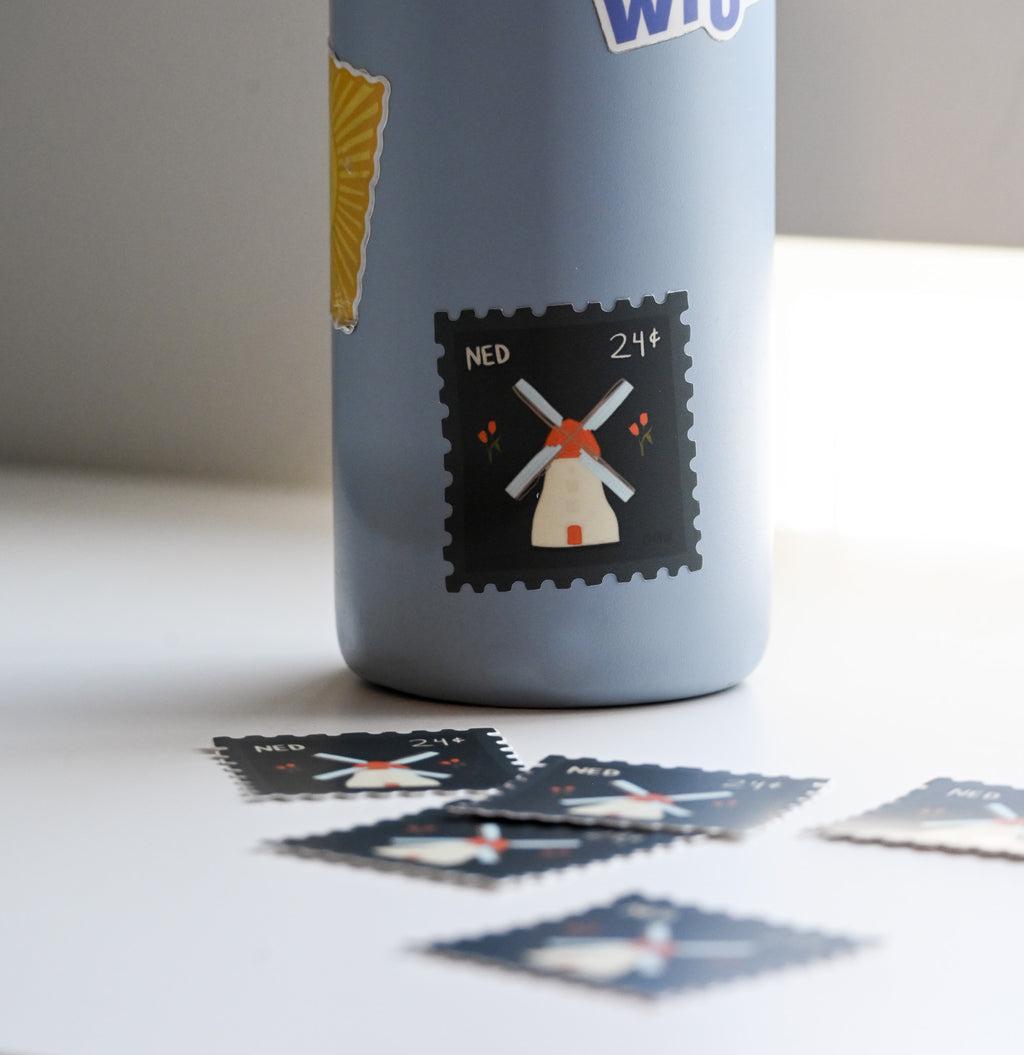 The Netherlands Postage Stamp Sticker - 2x2"