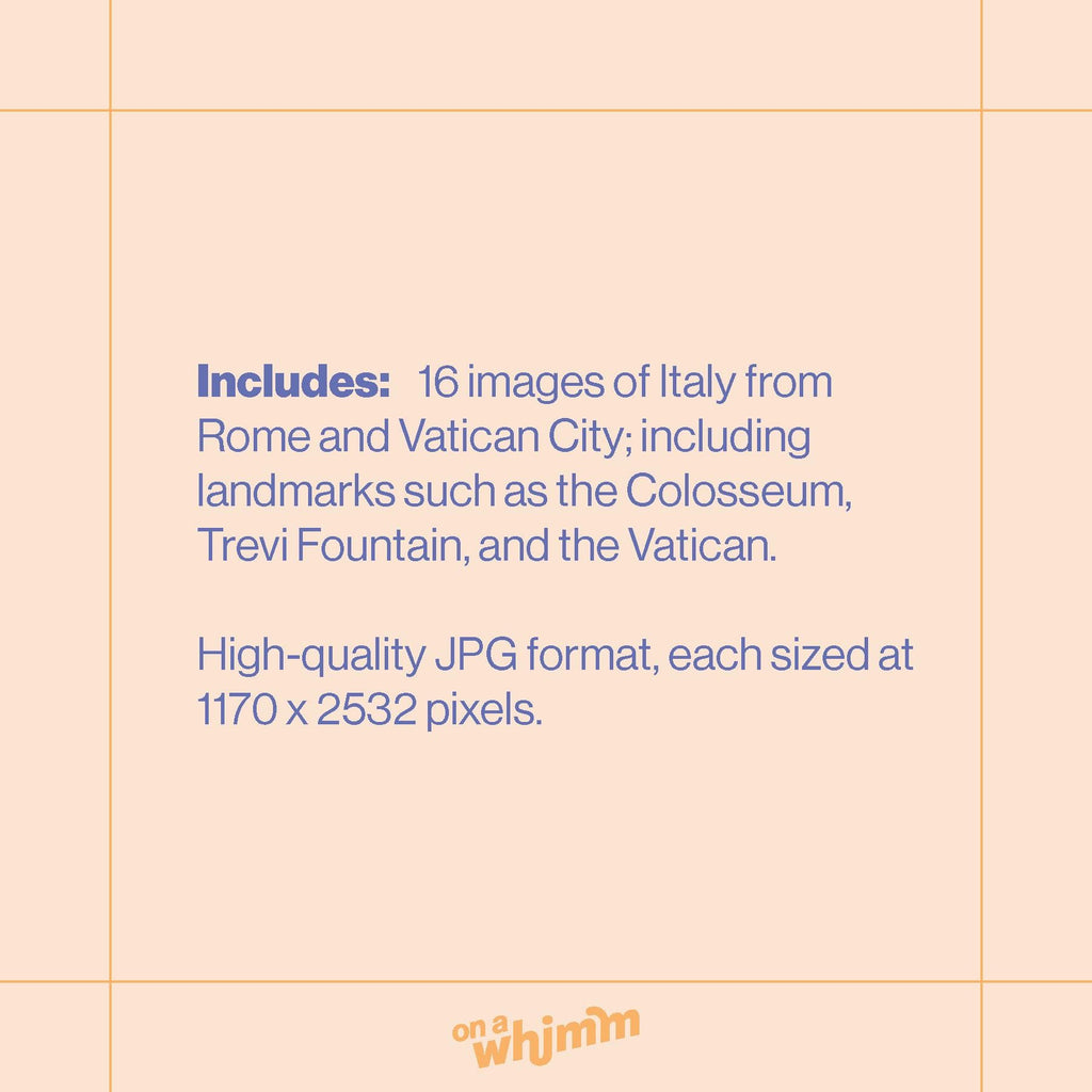Phone Screensavers - Rome Italy Pack - Digital Download