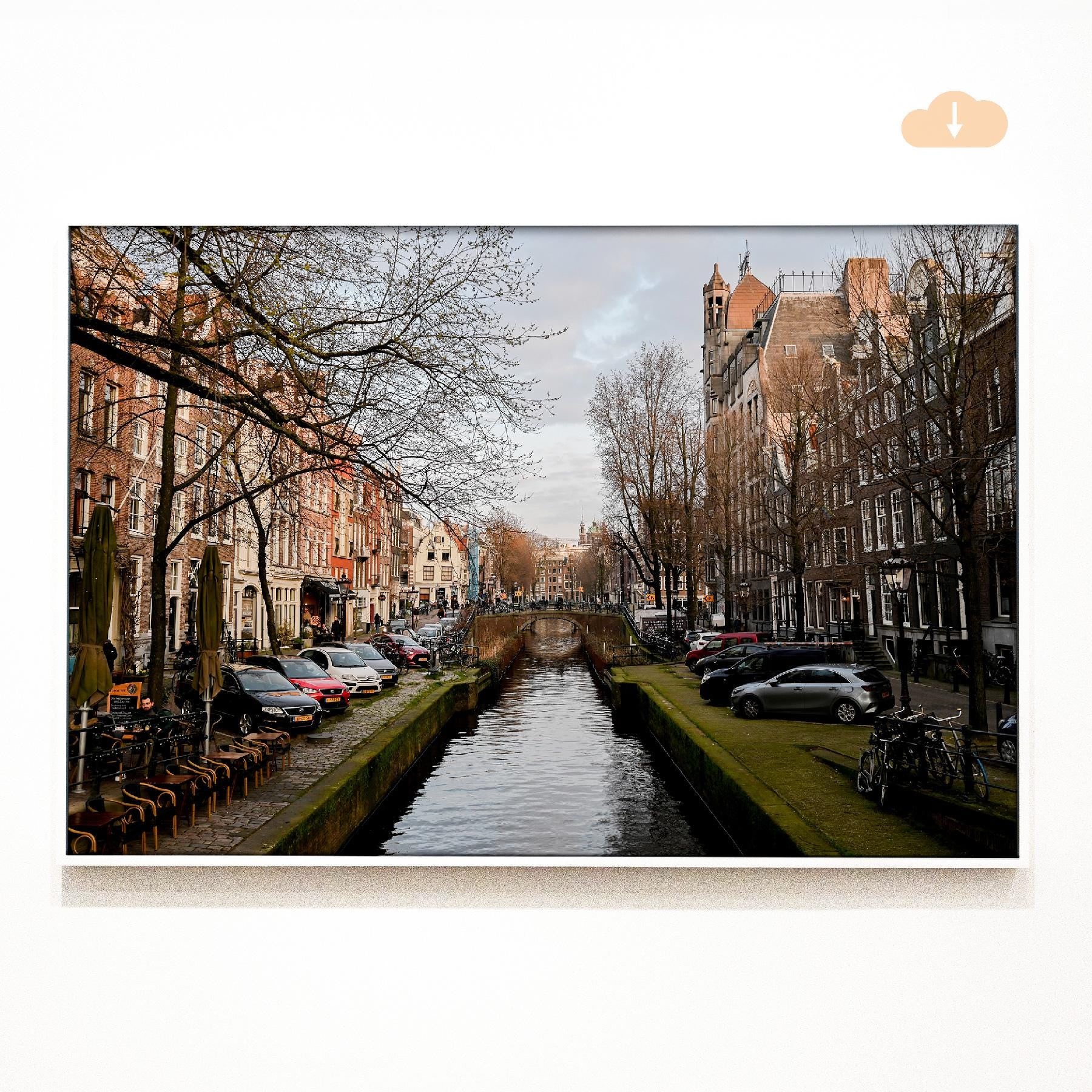 Canal at Sunset in Amsterdam, Digital Download